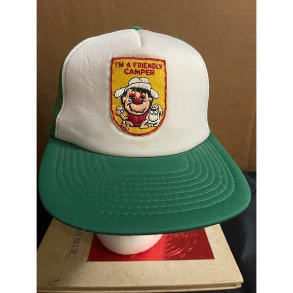 Vintage “I’m a Friendly Camper” Snapback Adjustable Trucker Mesh‎ Hat - Picture 1 of 6